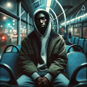 Carregando o peso dos pensamentos em silêncio, enquanto o mundo segue em movimento.