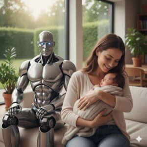 Mulher de 40 anos deu à luz ao 1º bebê concebido por uma IA.